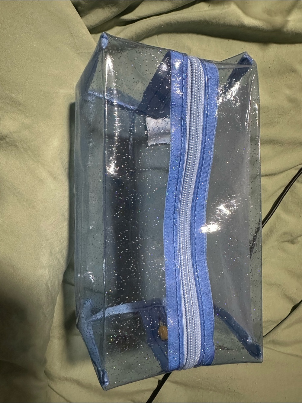 4/$15 Ulta Beauty Blue Glitter PVC makeup bag / pouch